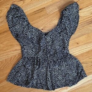 Japna Black and White Patterned Blouse